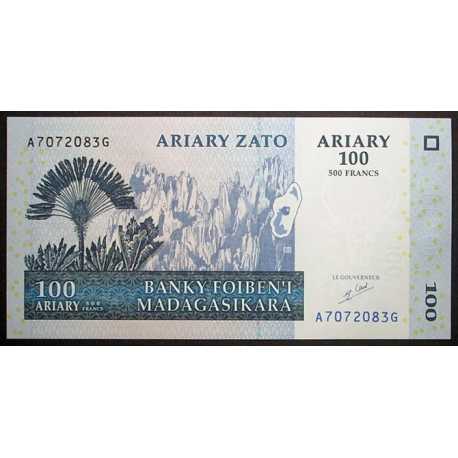 Madagascar - 100 Ariary ( 500 Francs ) 2004