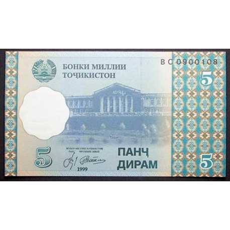 Tajikistan - 5 Diram del 1999