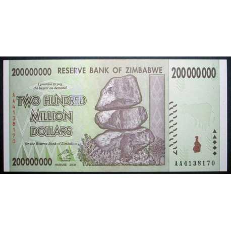 Zimbabwe - 200.000.000 Dollars 2008
