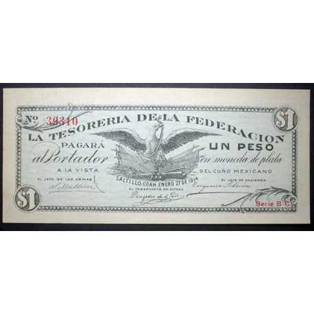 Mexico - 1 Peso 1914 La Tesoreria della Federacion