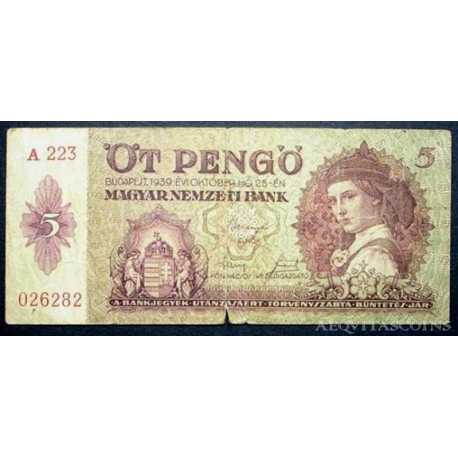 Hungary - 5 Pengo 1939