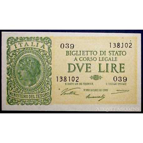 2 Lire Luogotenenza 1944 - Ventura