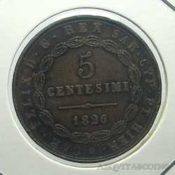 Carlo Felice - 5 Cent 1826 G