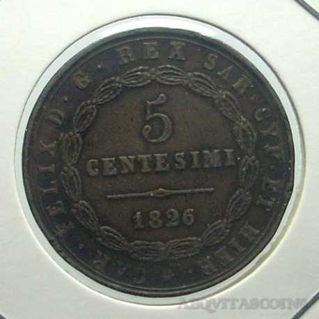 Carlo Felice - 5 Cent 1826 G