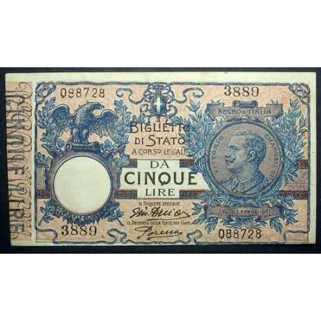 5 Lire Matrice 1918 R