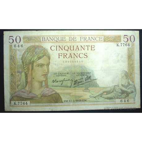 France - 50 Francs 1938