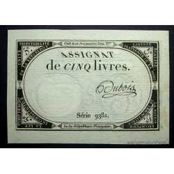 France - Assignat de Cinq Livres 1792