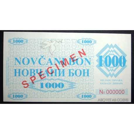 Serbia - 1.000 Dinara Specimen