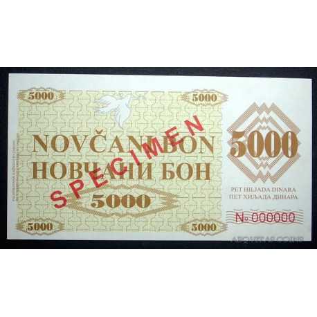 Serbia - 5.000 Dinara Specimen