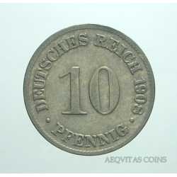 Germany - 10 Pfennig 1908 D