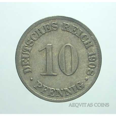 Germany - 10 Pfennig 1908 D