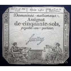 France - Assignat de Cinqante Sol 1793