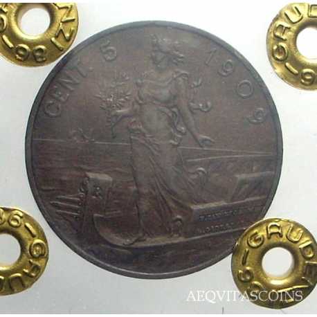 Vitt. Eman. III - 5 Cent 1909 NC