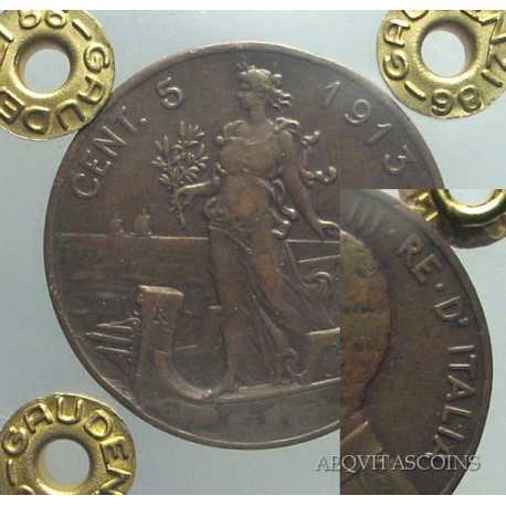Vitt. Eman. III - 5 Cent 1913 S.P. R2