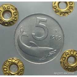 5 Lire 1989 Timone Tovesciato ECZ