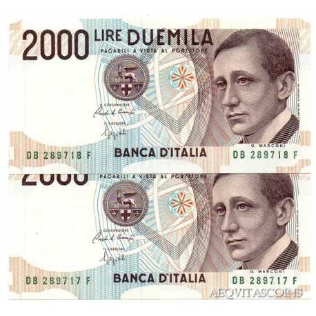 2000 Lire Marconi 1992 Numeri Verdi