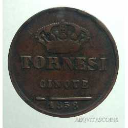 Napoli - 5 Tornesi 1858