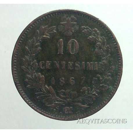 Vitt. Eman. II - 10 Cent 1867 .OM.