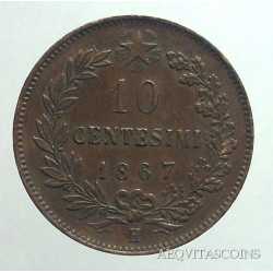 Vitt. Eman. II - 10 Cent 1867 H