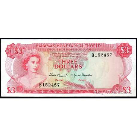 Bahamas - 3 Dollars 1968