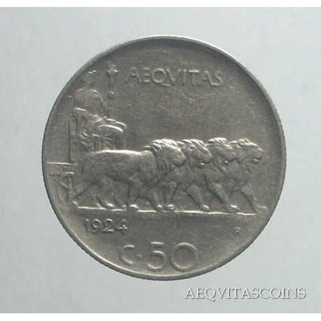 Vitt. Eman. III - 50 Cent Leoni 1924 R