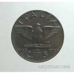 Vitt. Eman. III - 5 Cent 1943 R