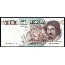 100.000 Lire Caravaggio I° Tipo 1986