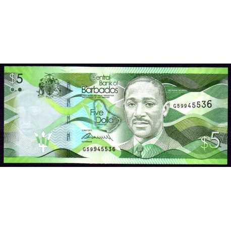 Barbados - 5 Dollars 2013